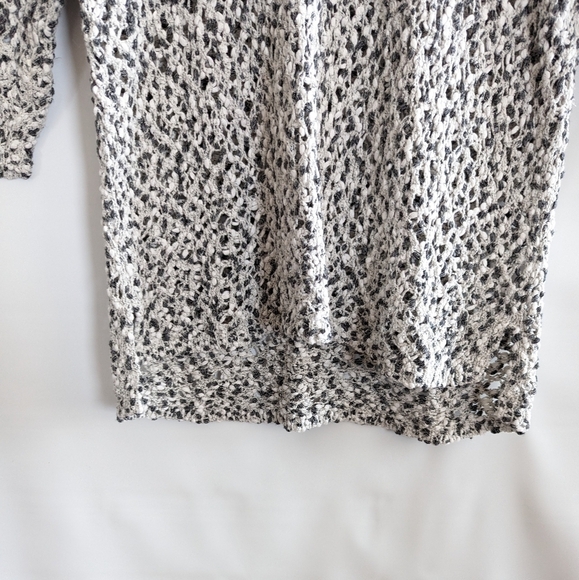 J. Jill Loose Knit Sweater Large White Gray 100% Cotton Beachy Neutral - Picture 4 of 15